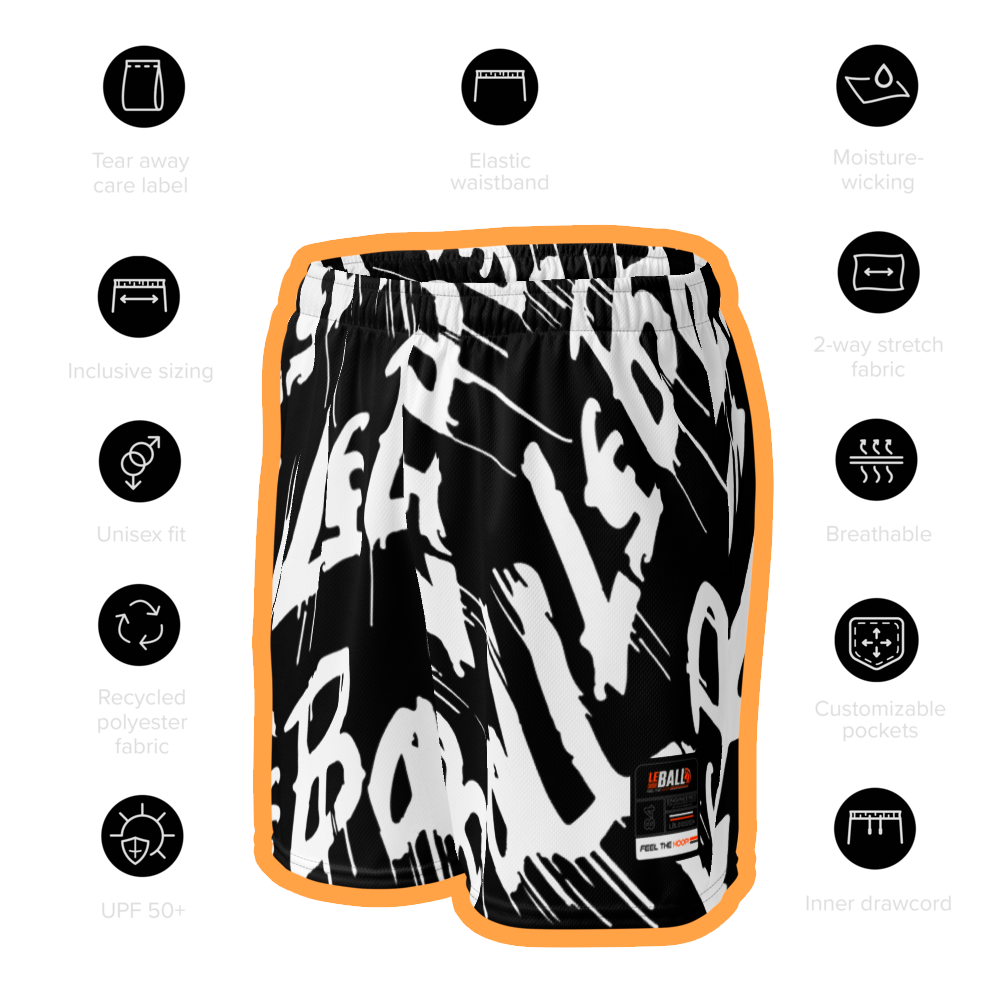 Graffiti all over unisex basketball shorts