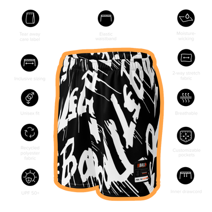 Graffiti all over unisex basketball shorts