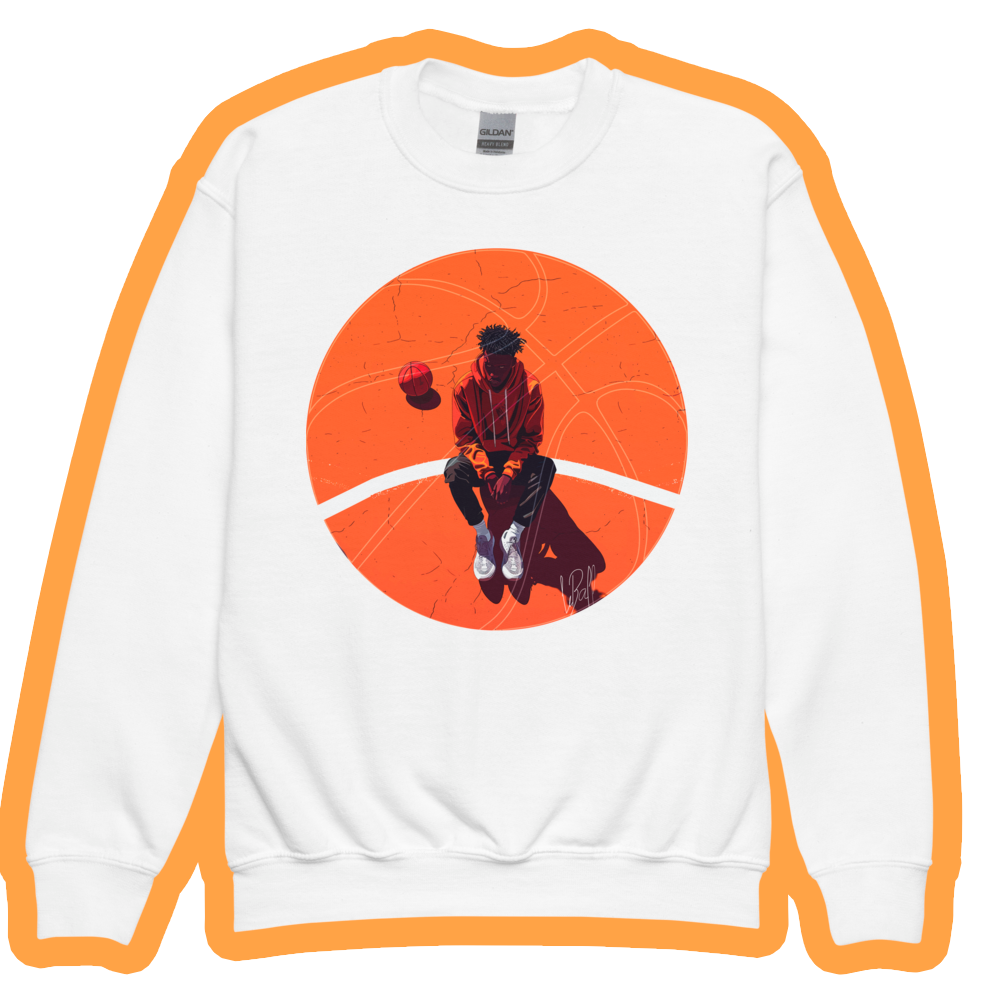 Basketball ball youth crewneck sweatshirt