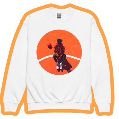 Basketball ball youth crewneck sweatshirt