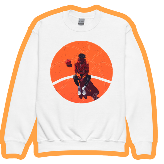 Basketball ball youth crewneck sweatshirt