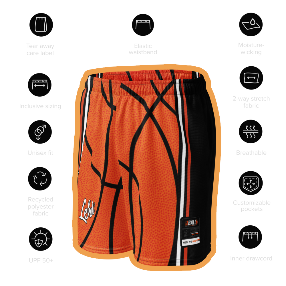 Basketball ball texture Unisex mesh shorts