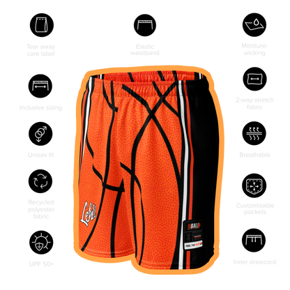 Basketball ball texture Unisex mesh shorts