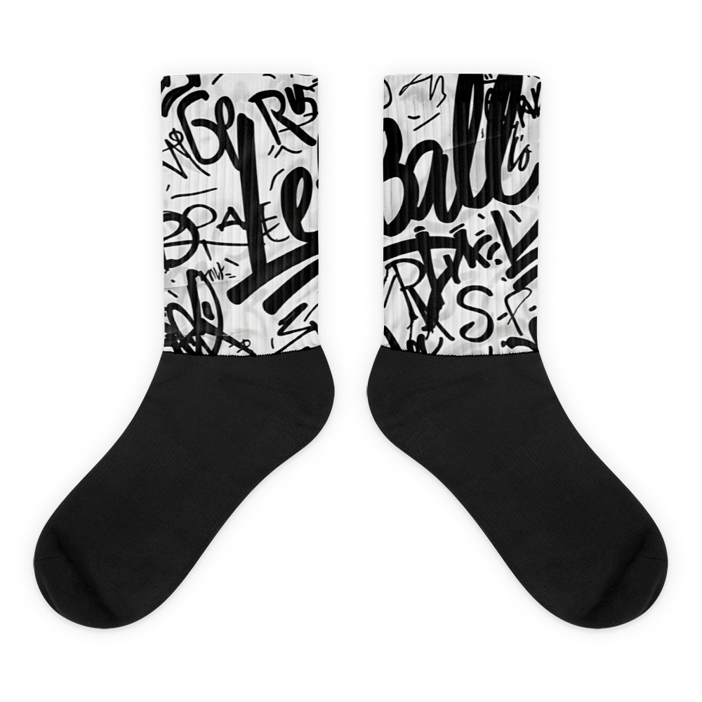 Graffiti basketball printed socks