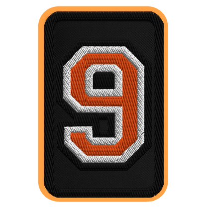 Number 9 embroidered patch