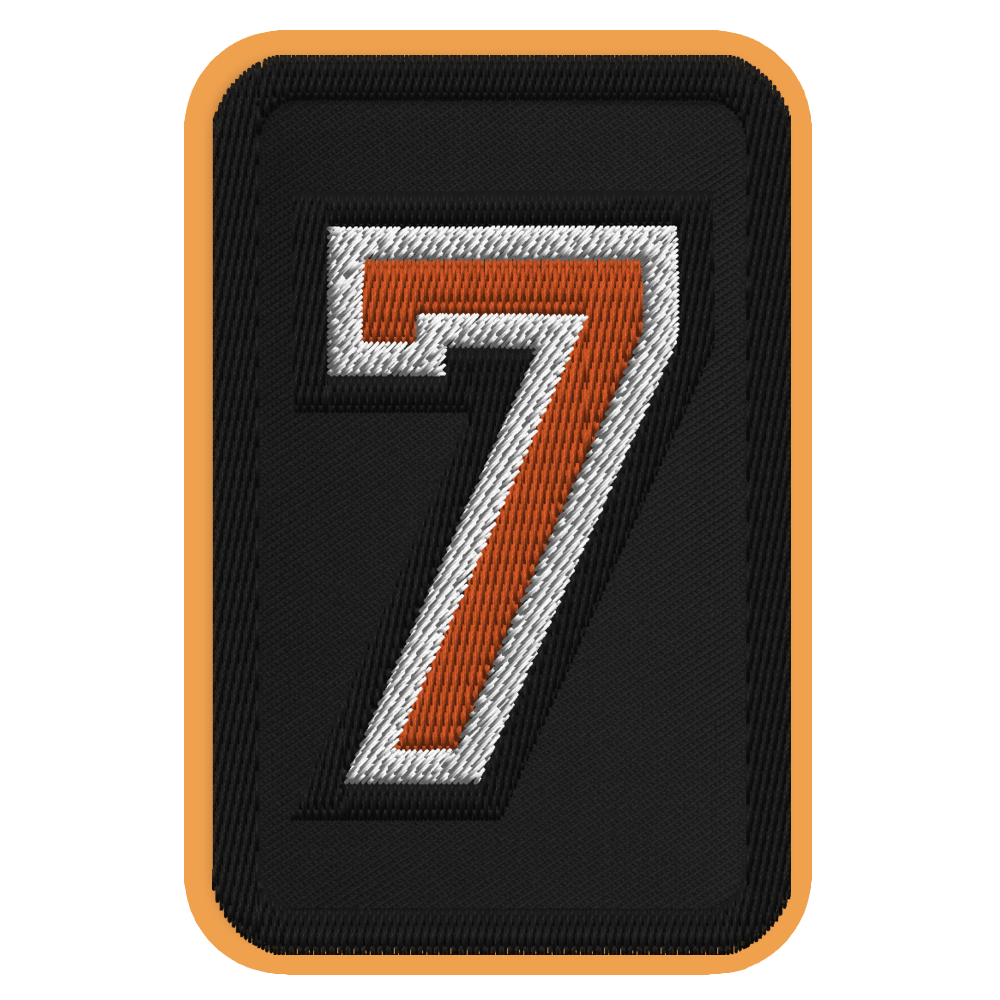 Number 7 embroidered patch