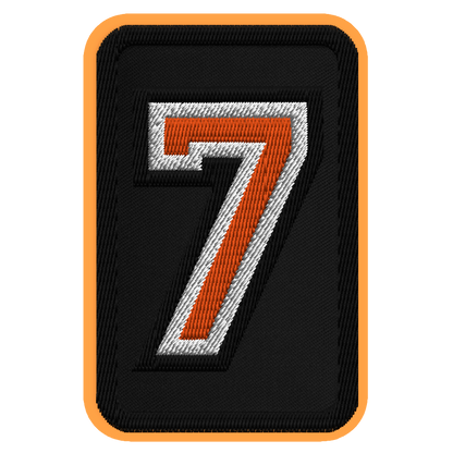 Number 7 embroidered patch