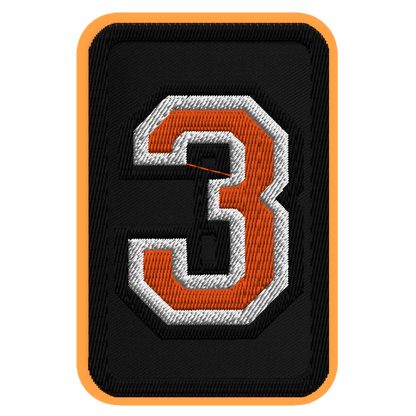 Number 3 embroidered patch