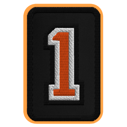 Number 1 embroidered patch