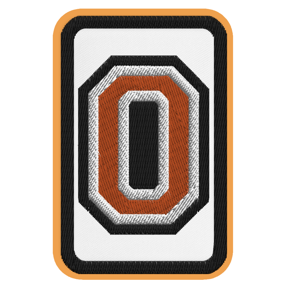 Number 0 embroidered patch