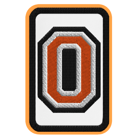 Number 0 embroidered patch