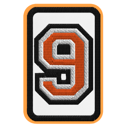 Number 9 embroidered patch