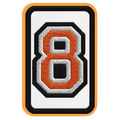 Number 8 embroidered patch