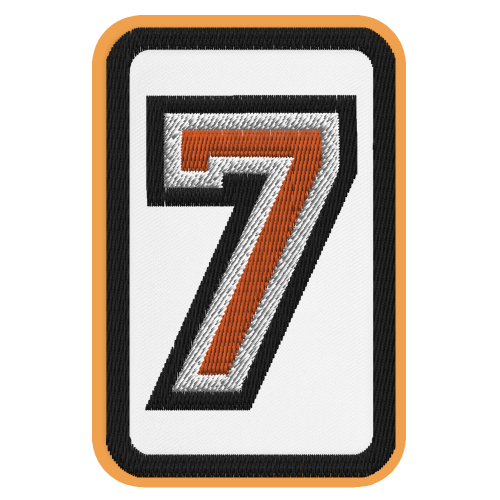 Number 7 embroidered patch