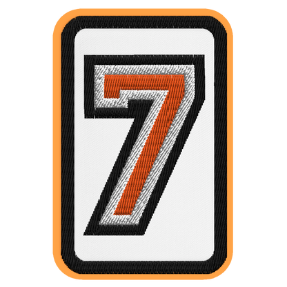 Number 7 embroidered patch