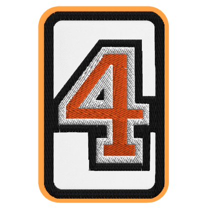 Number 4 embroidered patch