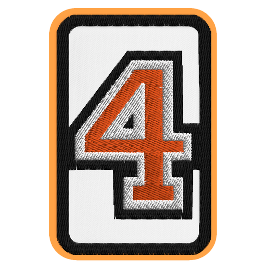 Number 4 embroidered patch