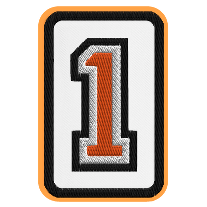 Number 1 embroidered patch