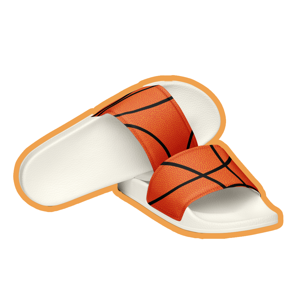 Basketball ball texture women's slides