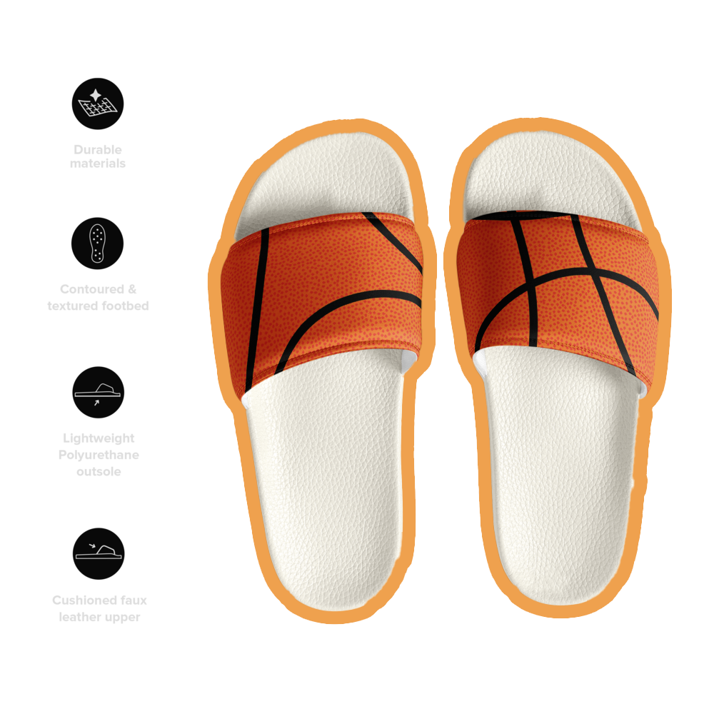 Basketball ball texture women's slides