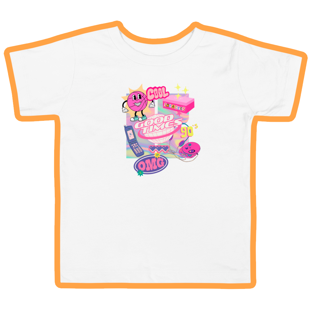 90s nostalgic retro toddler short sleeve tee