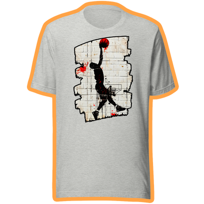 Bansky inspired basketball graffiti unisex tee