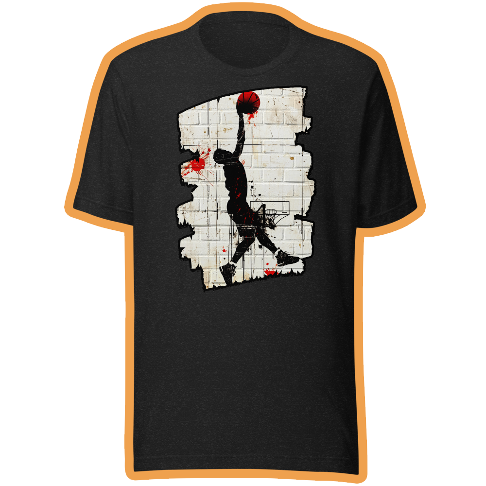 Bansky inspired basketball graffiti unisex tee