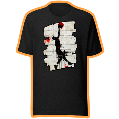 Bansky inspired basketball graffiti unisex tee