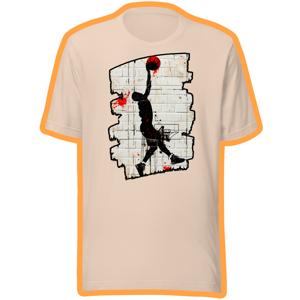 Bansky inspired basketball graffiti unisex tee