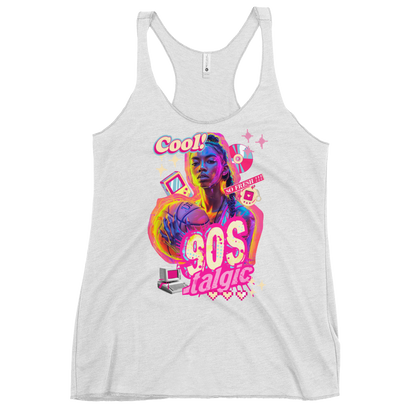 90s nostalgic basketball women's racerback tank