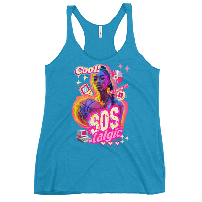 90s nostalgic basketball women's racerback tank