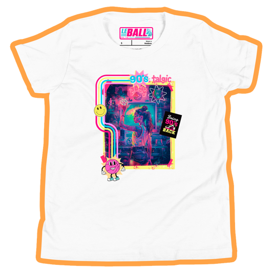 Retro basketball gamer youth short sleeve tee